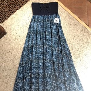 Long strapless maxi dress
